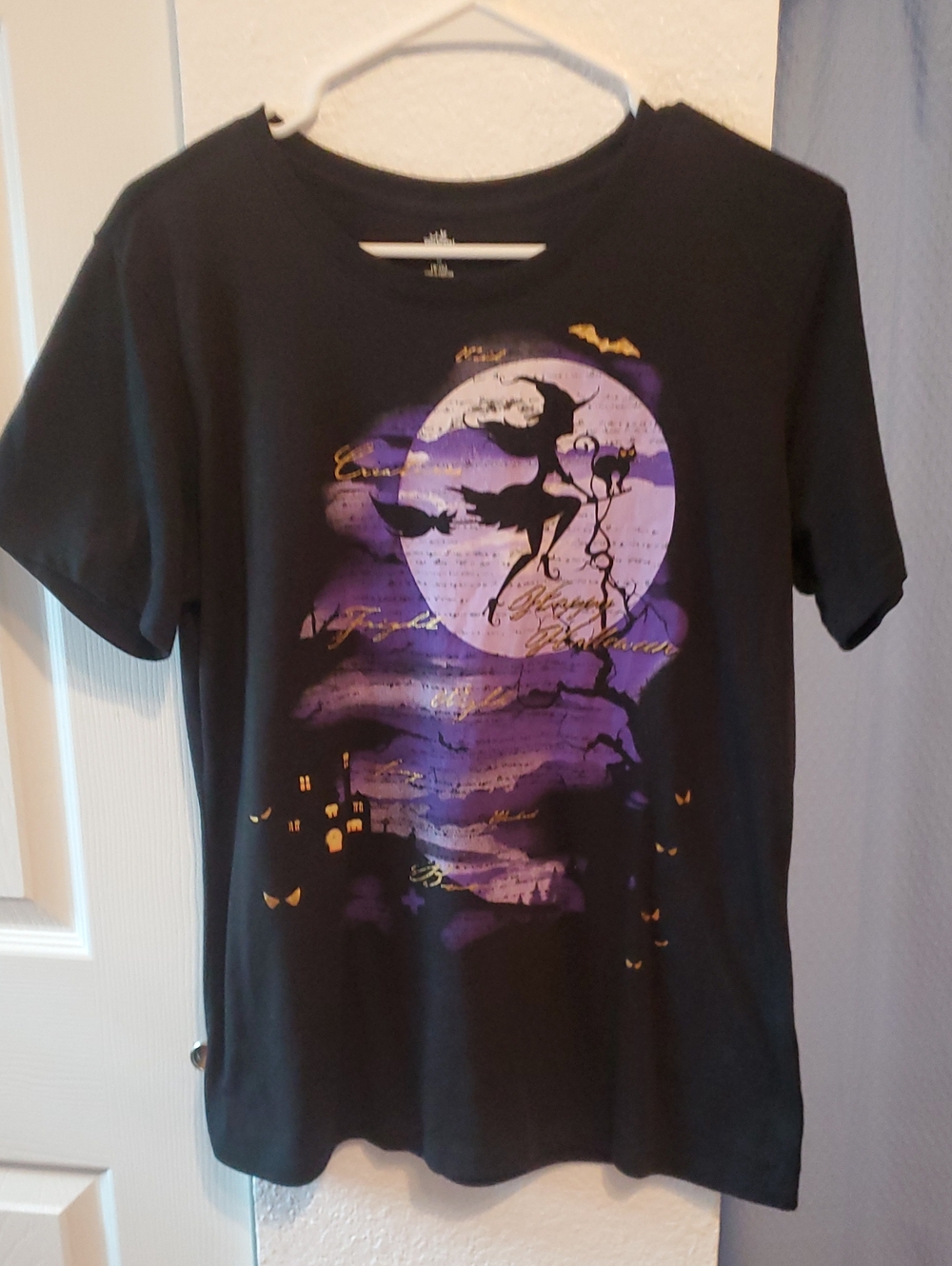Black Halloween Moon Graphic T-Shirt
